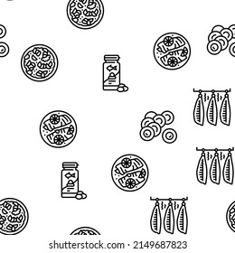 Salmon Fish Delicious Seafood Vector Seamless Pattern Thin Line Illustration