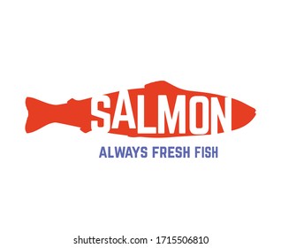 Salmon Fish Emblem Label Logo Template Stock Vector (Royalty Free ...