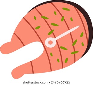 Salmon Fish Fillet Vector Illustration