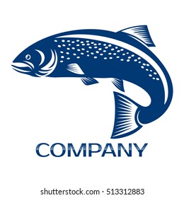 Salmon fish and fishing logo