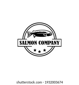 Salmon Fish Fishing Logo Template Underwater Stock Vector (Royalty Free ...