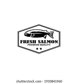 Salmon  Fish And Fishing  Logo Template. Underwater World  River And Marine Life  Nature  Vector Design  Illustration