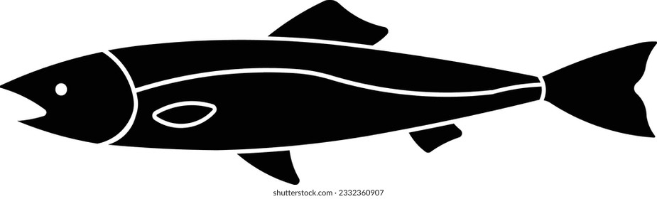 salmon fish freshwater river animal Glyph eps
