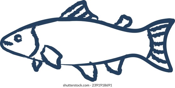 Salmon Fish hand drawn vector illustration