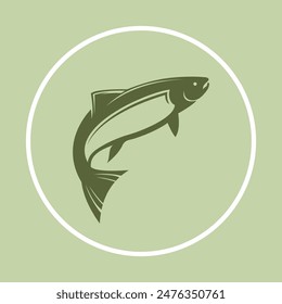 Salmon fish icon colorful background abstract trendy vector illustration design