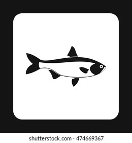 Salmon fish icon in simple style isolated on white background. Inhabitants aquatic environment symbol