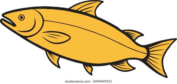 Salmon Fish illustration artwork with a whit background