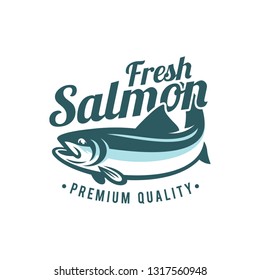 Salmon Fish Logo Badges