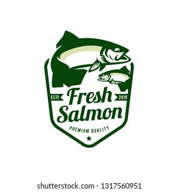 Salmon Fish Logo Badges