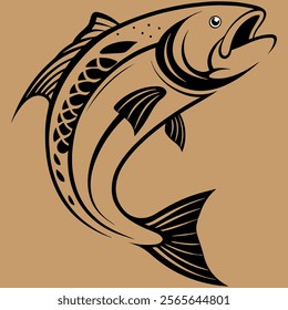 a salmon fish logo design