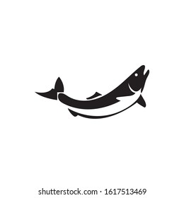 salmon fish logo design template element