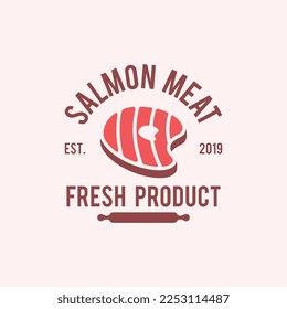 Salmon fish logo design template vector. Animal logo template