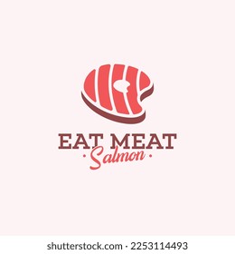 Vector de la plantilla de diseño del logotipo del pez salmón. Plantilla de logotipo animal