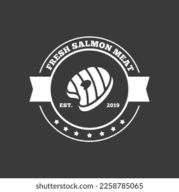 Salmon fish logo design template vector. Animal logo template