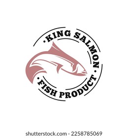 Vector de la plantilla de diseño del logotipo del pez salmón. Plantilla de logotipo animal