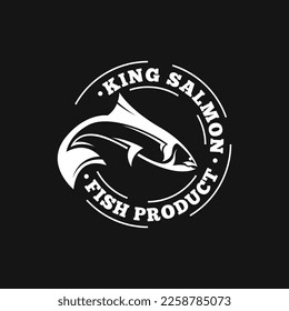 Vector de la plantilla de diseño del logotipo del pez salmón. Plantilla de logotipo animal