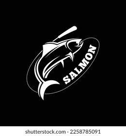 Salmon fish logo design template vector. Animal logo template