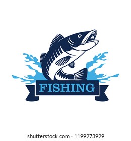 salmon fish logo. fish fishing emblem for sport club. 