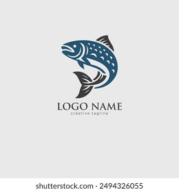 Lachs-Fisch-Logo, Fisch-Logo, Angeln, Fisch-Icon-Design-Vorlage