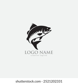 Salmon fish logo, fish logo, fishing, fish icon design template