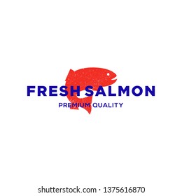 Salmon fish logo. Fishing logo template. Seafood label badge vector illustration