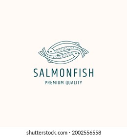 Salmon fish logo icon design template vector illustration