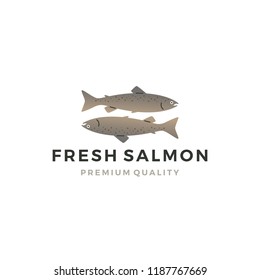 salmon fish logo seafood label badge vector sticker download