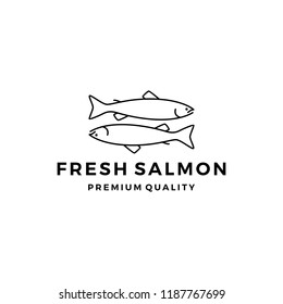 Salmon Fish Logo Seafood Label Badge Stock Vector (Royalty Free) 1187767693