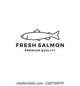 salmon fish logo seafood label badge vector sticker download