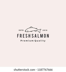 salmon fish logo seafood retro hipster vintage label badge vector sticker download