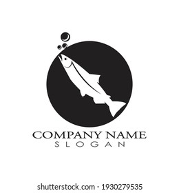 salmon fish logo template, creative vector symbol