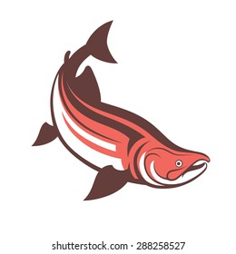 salmon fish logo template vector illustration