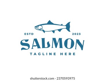 ilustración de icono del logotipo del pez salmón