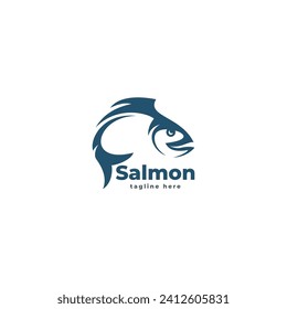 Salmon Fish Logo Vector Template