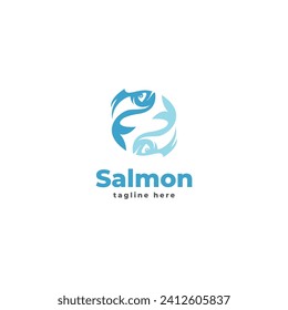 Salmon Fish Logo Vector Template