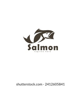 Salmon Fish Logo Vector Template
