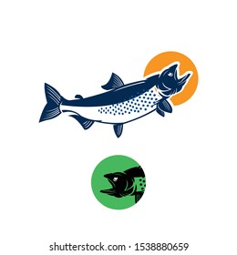 SALMON FISH LOGOTYPE, FRESH AND ELEGANT ICONS FOR NEW COMPANY