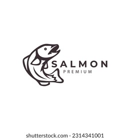 salmon fish mascot logo vector icon symbol illustration design