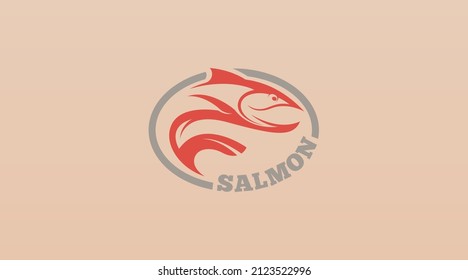 Salmon Fish Meat Logo Design Concept Template Vector