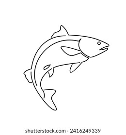 Salmon Fish outline illustration template