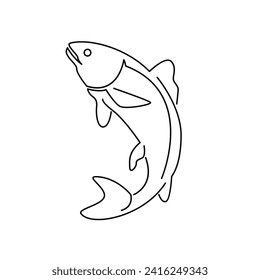 Salmon Fish outline illustration template