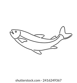 Salmon Fish outline illustration template