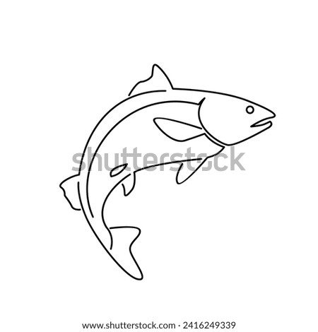Salmon Fish outline illustration template