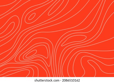 Salmon fish pattern.  Sushi restaurant menu pattern.  White circle lines on orange background. 