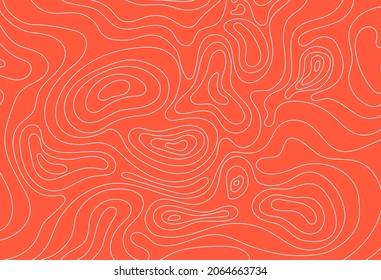 Patrón de pez salmón. Ilustración vectorial del filete de salmón, fondo rojo con líneas blancas. Textura de carne de pescado para sushi y volante, diseño de menú, decoración restaurante comida asiática o japonesa