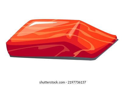 Salmon fish piece slice steak fillet isolated on white background. Design graphic element vector illustration