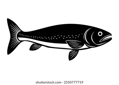 Salmon fish silhouette art design