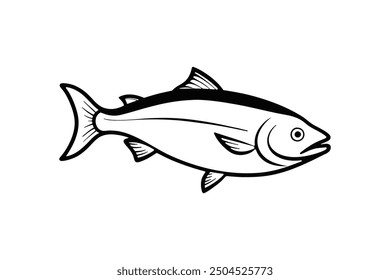 Salmon fish silhouette cut out vector icon