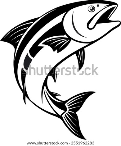 Salmon fish silhouette cut out vector icon