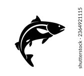 Salmon fish silhouette icon design illustration template